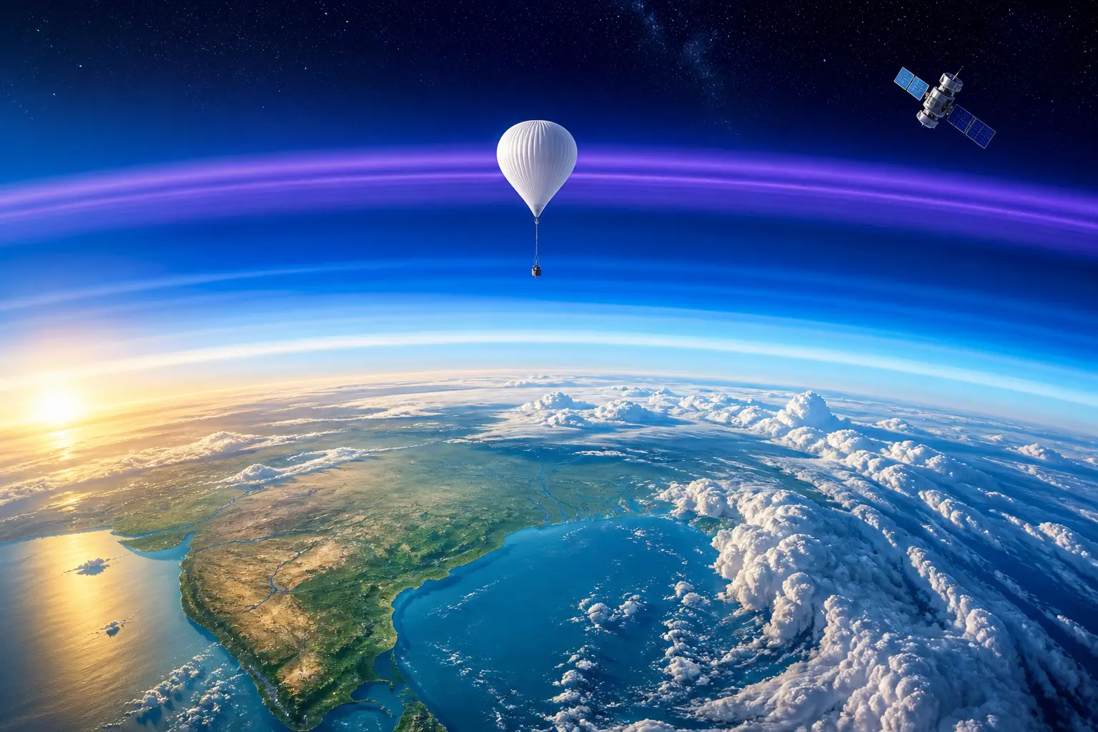 Illustration of an ozone layer above the Bay of Bengal